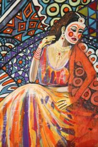 Peinture de ANTOINE MELLADO: La théâtreuse.