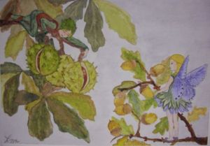 Peinture de Lizzie: sur les branches