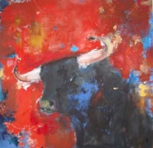 Peinture de isabelle petit: l'oeil du taureau