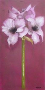 Peinture de MARTINE GREGOIRE: AMARILLYS ROSES