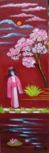 Peinture de Catherine Dutailly: Carte postale du Japon 1