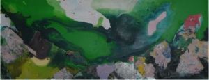 Peinture de antu: tryptique (vert)