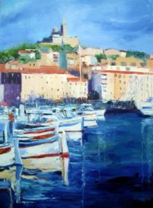 Peinture de Veronique LANCIEN: MARSEILLE ET NOTRE DAME DE LA GARDE
