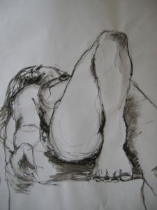 Dessin de anna matt: femme à l'encre