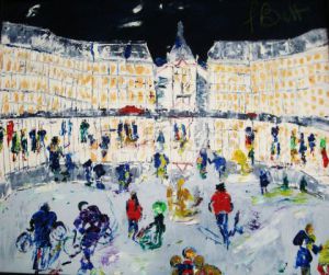Peinture de FABRICE BRETT: Miroir d eau bordeaux, fabrice brett,