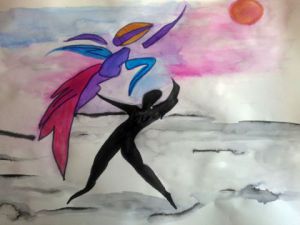 Peinture de BRIGITTE BASPEYRAS: danse