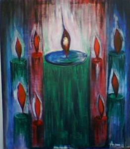 Peinture de artistemarocaine: FAMILLE BOUGIES