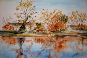 Peinture de Catherine VALETTE: Dame Nature et son reflet