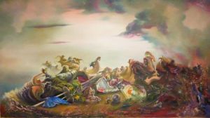 Peinture de jacques darphin: Président n'ayant pas signé les accords de Kyotoo