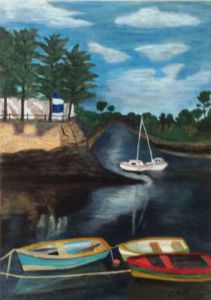 Peinture de Louloute: Un petit port