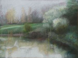 Dessin de Jacqueline DARDEL-KORMANN: Reflets - Arboretum d'Aubonne