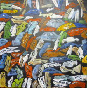 Peinture de Liliane Bichard: K'sse à caisses