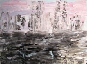 Peinture de Geritzen: Coins de ciel bleu et rose