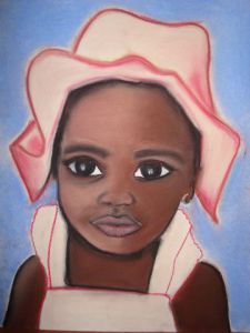 Dessin de Flo: petite fille au chapeau