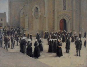 Peinture de chanu: Sortie de la messe