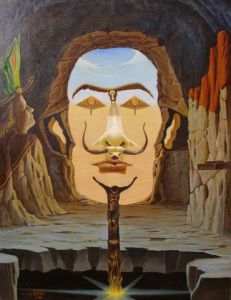 Peinture de Jean Micheli: Hommage à Dali