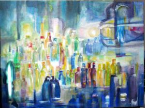 Peinture de Francoise DUSUEL: Victoria bar, un soir