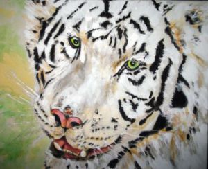 Peinture de Francoise DUSUEL: LE TIGRE BLANC