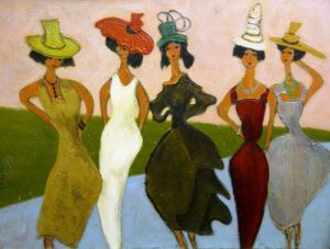 Peinture de LANOE: LES ELEGANTES