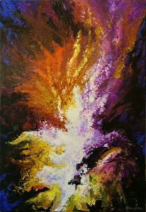 Peinture de Rene Vincent-Viry: Ame en feu