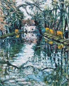 Peinture de Gerard SERVAIS: Le moulin de Chardon à Jouy (28)