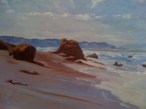 Peinture de THEILE-CLAUSS Isabelle: bord de mer italien