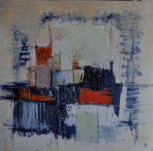 Peinture de Monique Attard: La vie en bleu