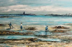 Peinture de Catherine VALETTE: La pêche aux coques