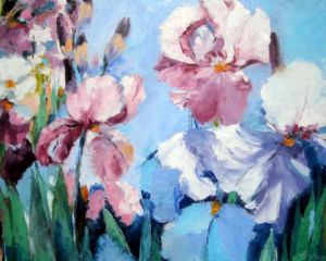 Peinture de Veronique LANCIEN: IRIS DU JARDIN