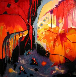 Peinture de jean pierre MALLET: paysage carré1