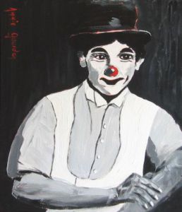 Peinture de annie gourden: pipo le clown