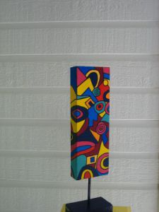 Sculpture de ANTOINE MELLADO: Totem couleurs tropicales-2- recto