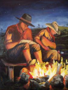 Peinture de Gerard Bahon: By the Fire