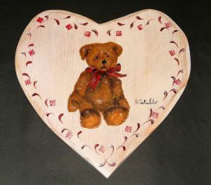 Peinture de peinture-montagne: ours sur son coeur 