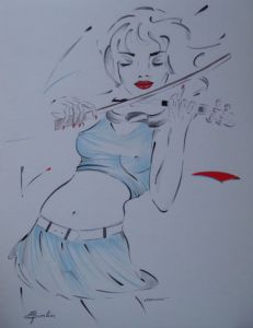 Peinture de MICHEL GAMBIER: Stradivarius