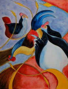 Peinture de PASCAL BAUDOT: Poulettes