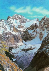 Dessin de Clement MOUCHE: La face nord des Bans