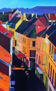 Peinture de adam brigitte: Grande rue à Château-Thierry (02)