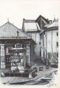 Dessin de Clement MOUCHE: A St Bonnet (Champsaur)