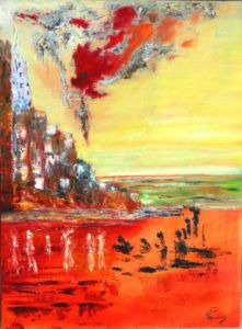 Peinture de Monique Pradoux: L'ORAGE