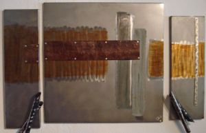 Sculpture de Roger FLORES:  Triptyque Texas