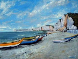 Peinture de PASCAL BAUDOT: Plage d'Yport