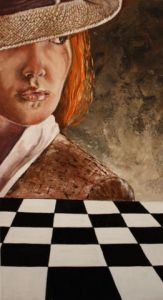 Peinture de christiane lydie RELAVE: jeu de dame