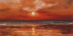 Peinture de MARTINE GREGOIRE: COUCHER DE SOLEIL