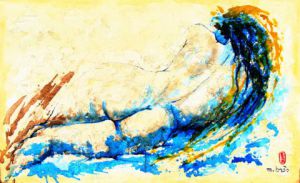 Dessin de Monick Bres : Blonde sirène