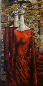 Peinture de reginaldo Paris: le couple aux cheveux d'or