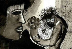 Peinture de Monique Bossicart: LE TIMIDE