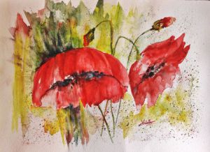 Peinture de Catherine VALETTE: Rouge passion II 