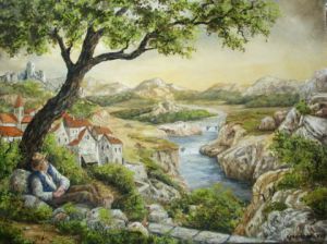 Peinture de Jacques MONCHO: Un coin tranquille