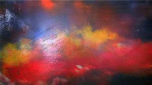 Peinture de BRIGITTE BASPEYRAS: deux en un! nuages du soir!